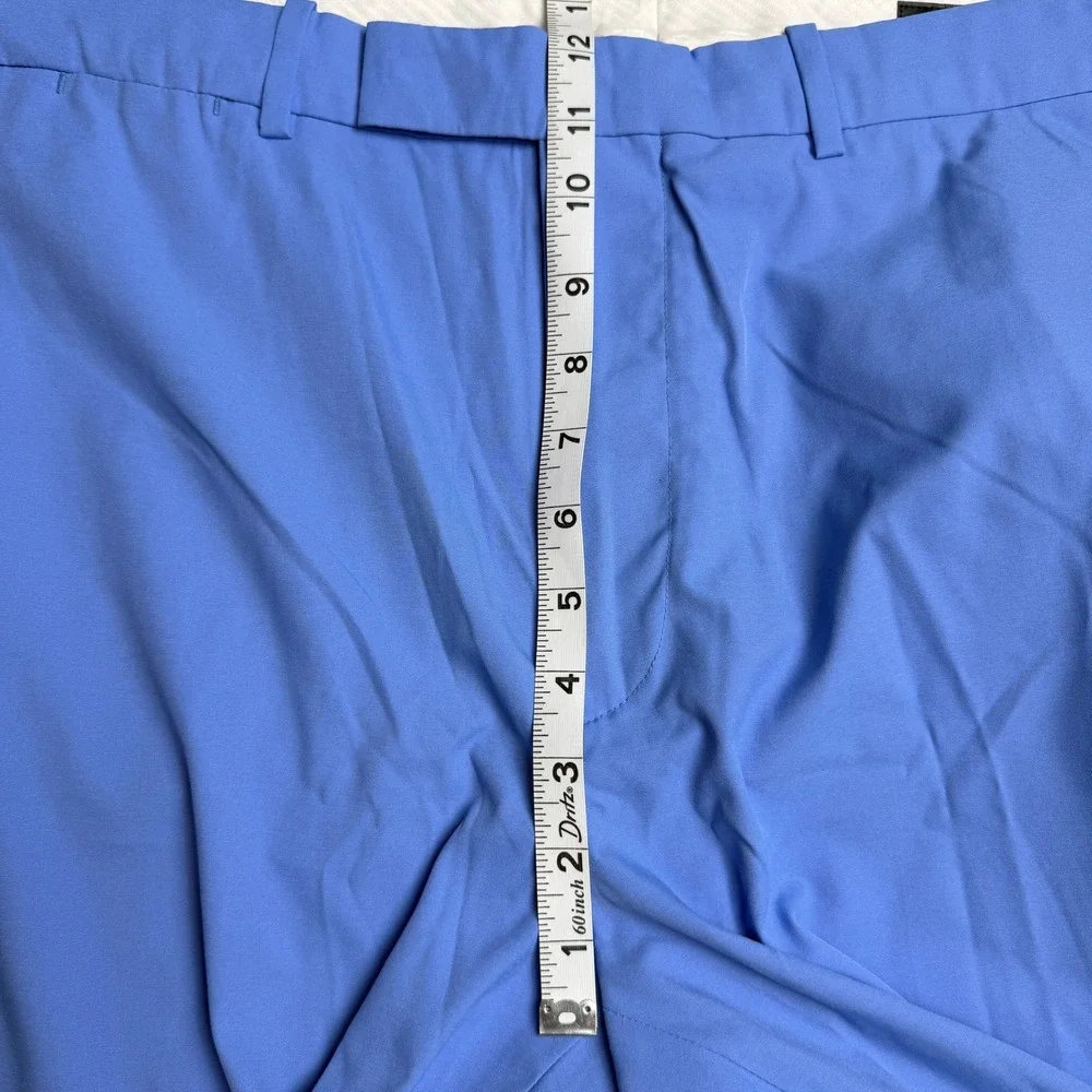 Peter Millar Performance Golf Shorts Mens 36 Carolina Blue Flat Front Stretch